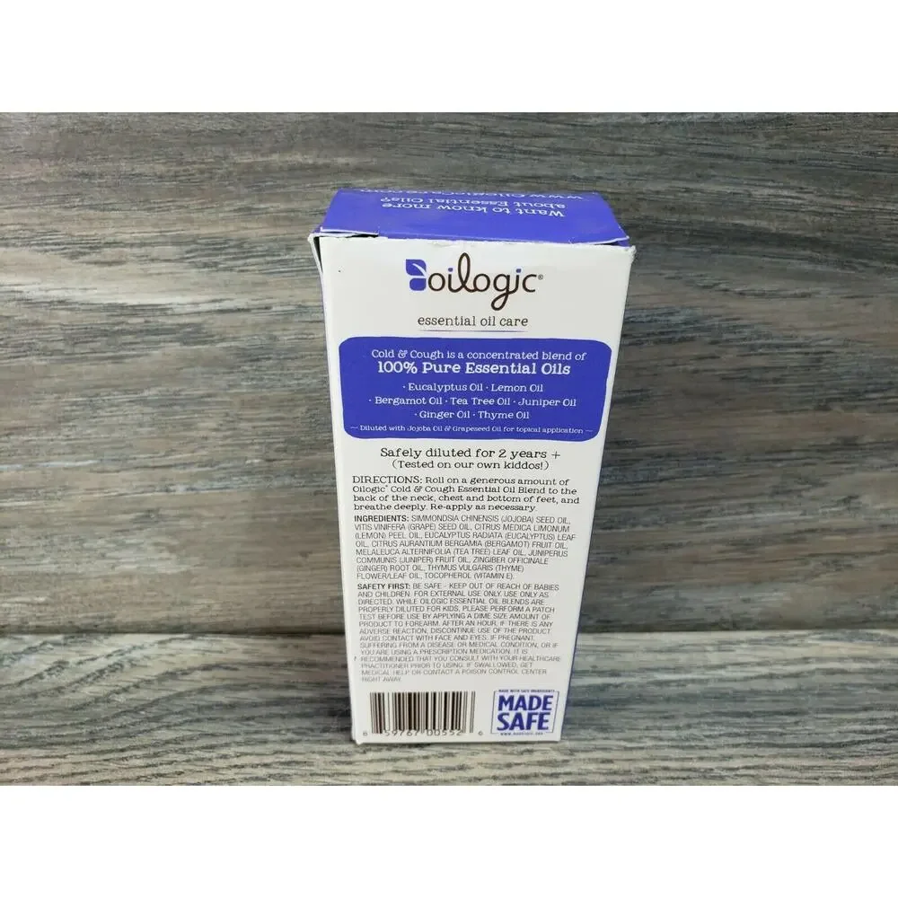 Oilogic Cold Cough Essential Oil Kids Care Roll-On 0.5 Oz Eucalyptus Oil 2 Yrs+